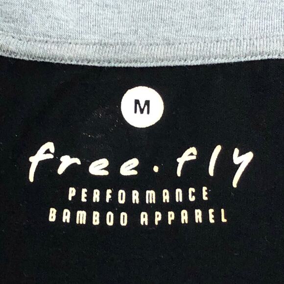 Free Fly Mens Size M Sweater Lightweight Bamboo 1/4 Zip Thumb Holes Black - Picture 13 of 16